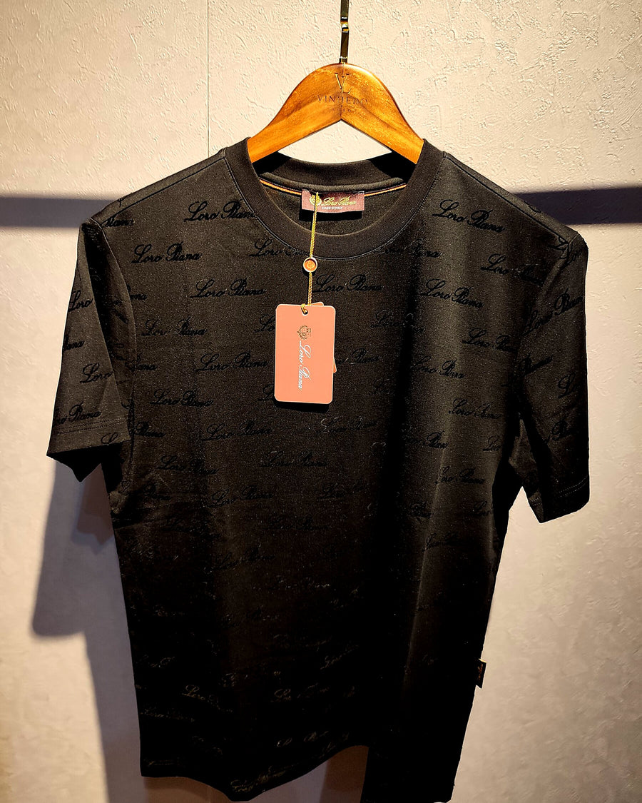 Camiseta Loro Piana Preto Vários Logos