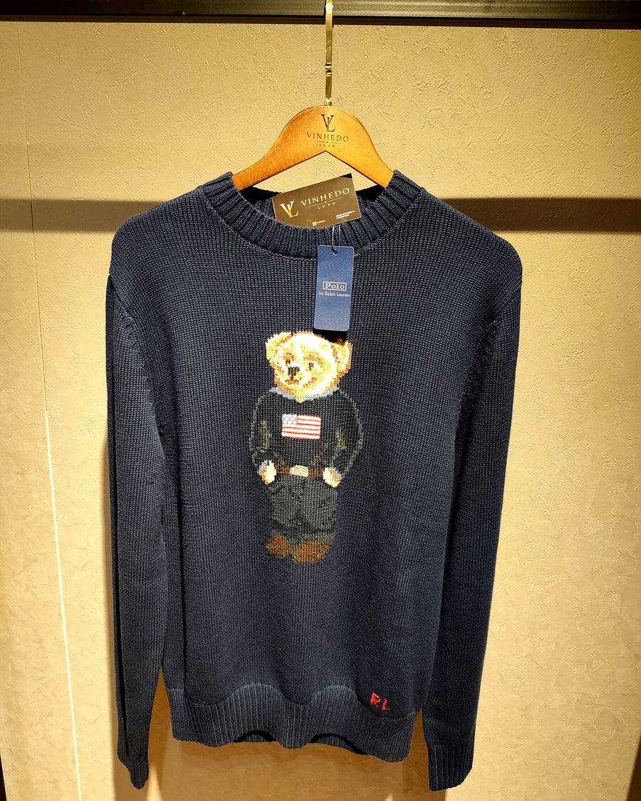 Suéter Polo Bear Ralph Lauren Azul marinho Urso Clássico