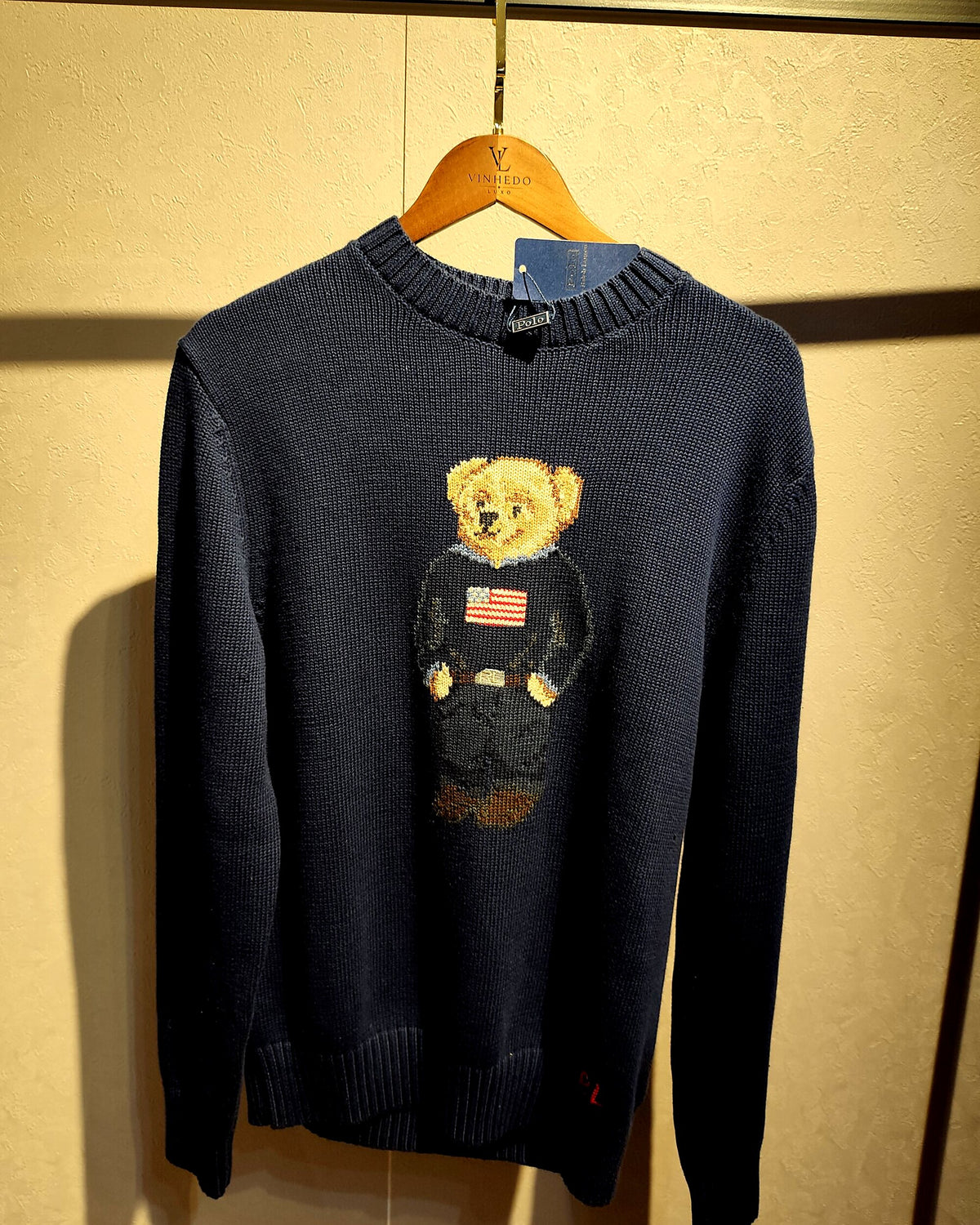 Suéter Polo Bear Ralph Lauren Azul marinho Urso Clássico