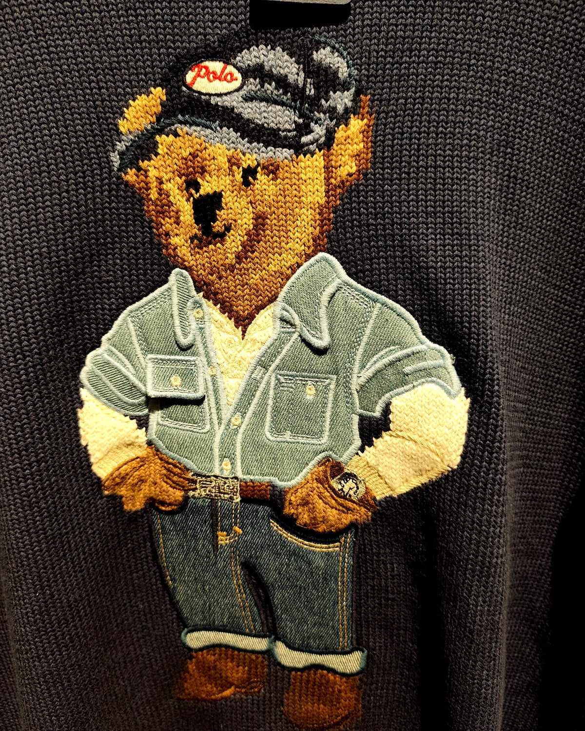 Suéter Polo Bear Ralph Lauren Azul marinho Urso com Bolso