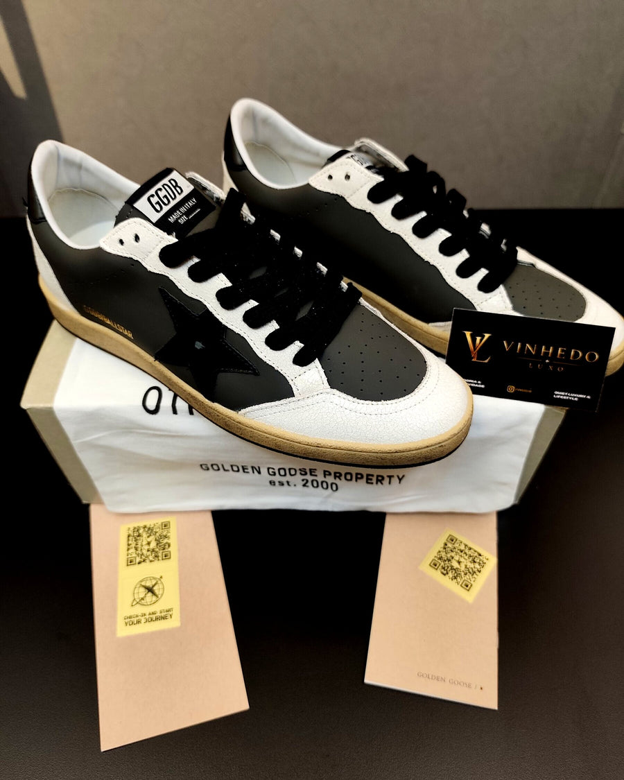 Golden Goose Ball-Star Branco/cinza com estrela preta