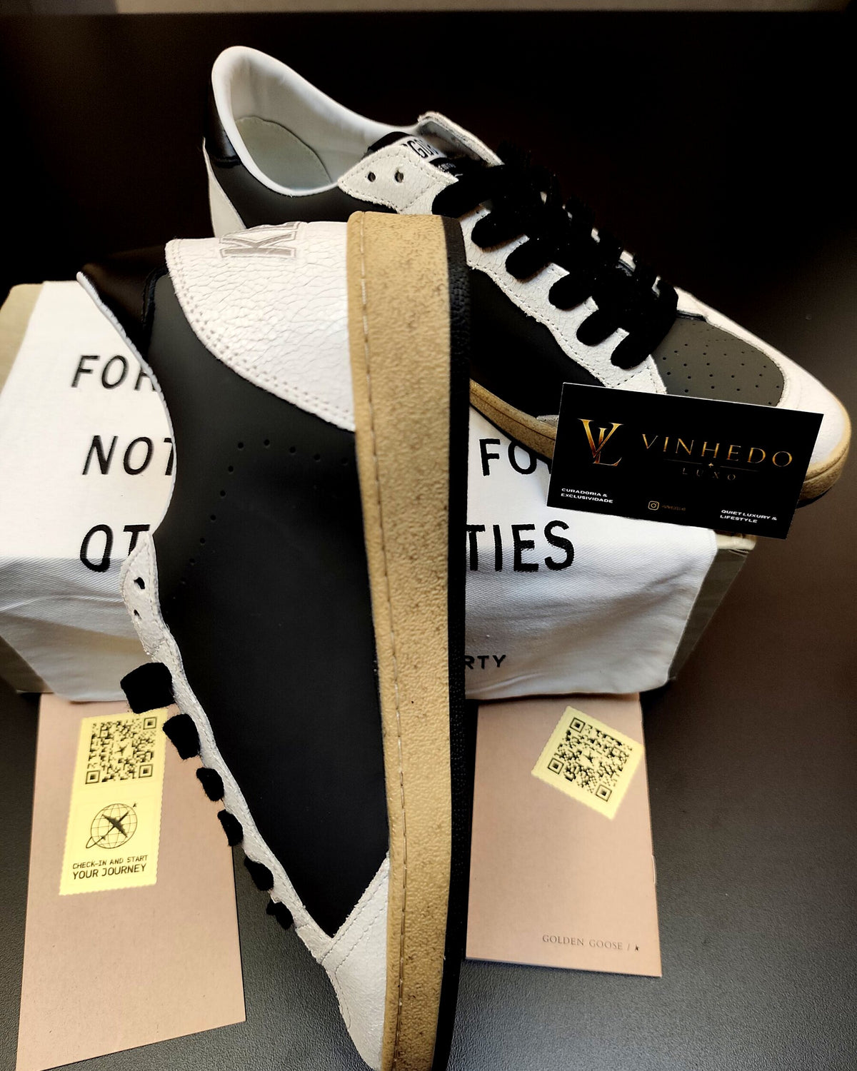 Golden Goose Ball-Star Branco/cinza com estrela preta