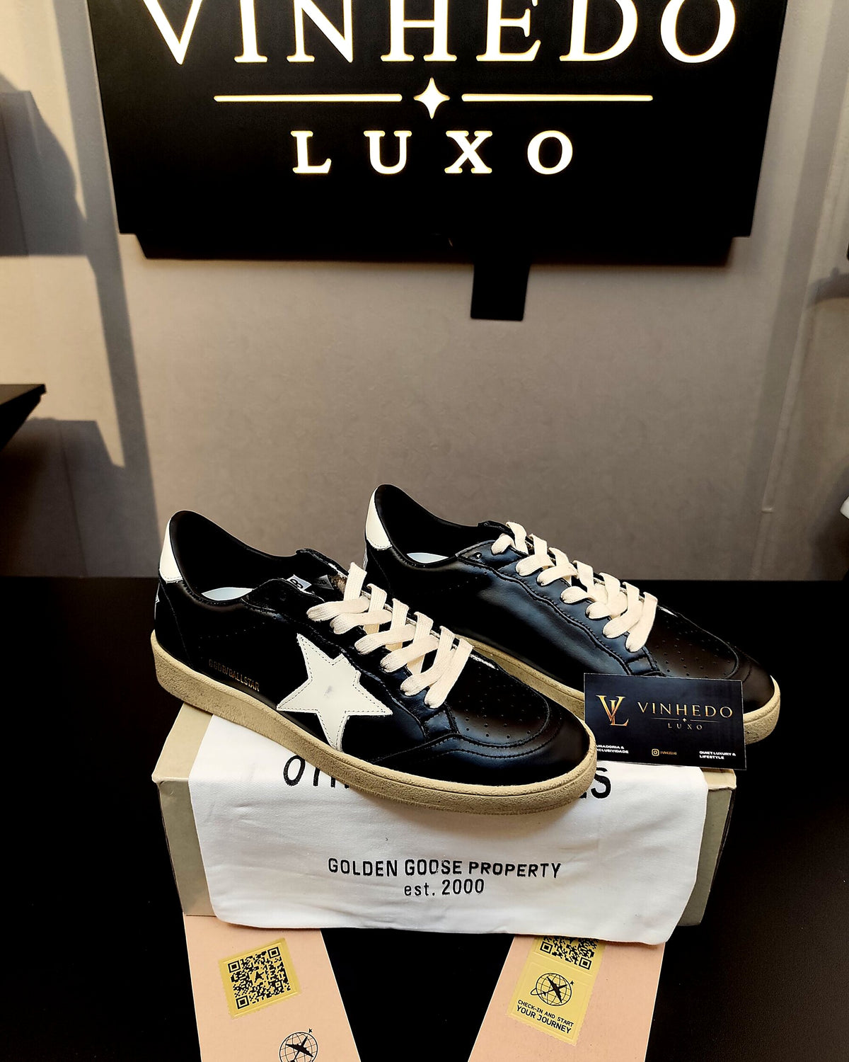 Golden Goose Ball-Star Preto com estrela branca