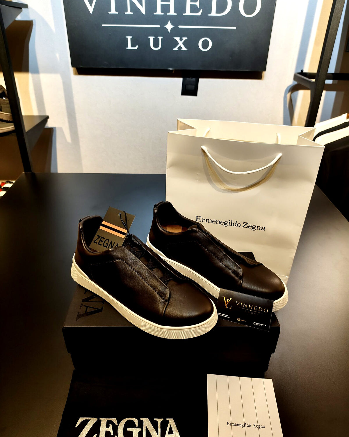 Zegna Triple Stitch | Couro Marrom escuro