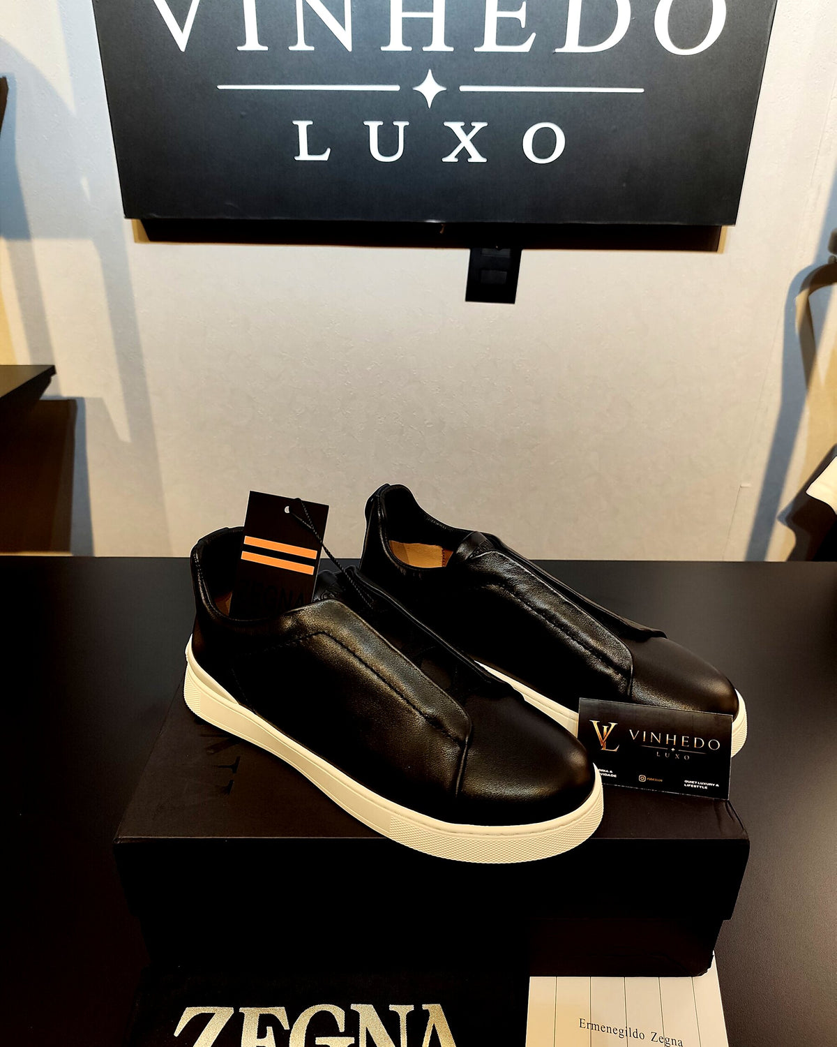 Zegna Triple Stitch | Couro Preto