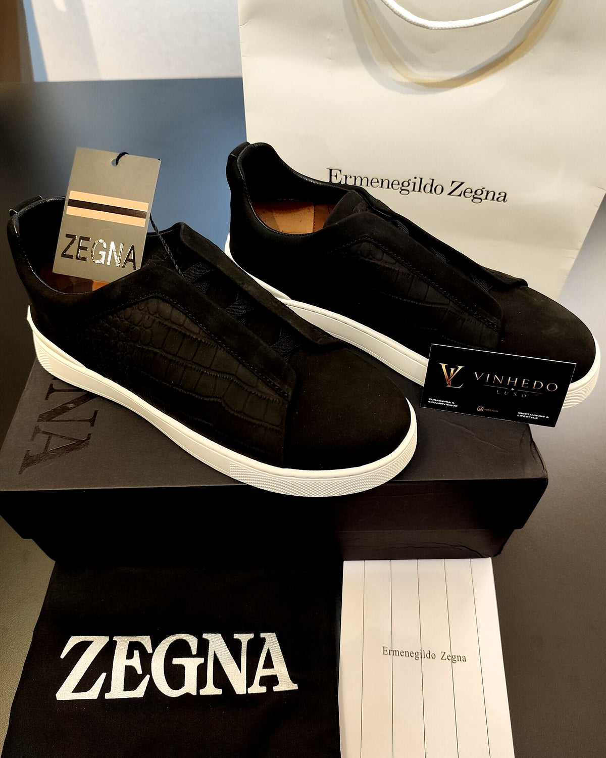 Zegna Triple Stitch | Croco Preto