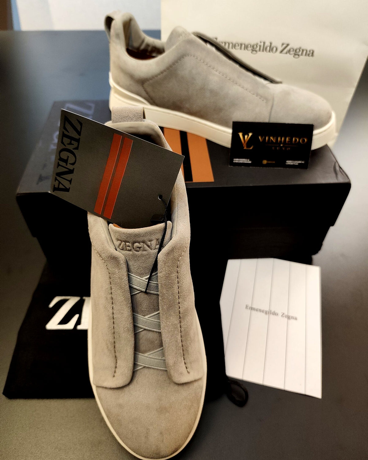 Zegna Triple Stitch | Suede Cinza